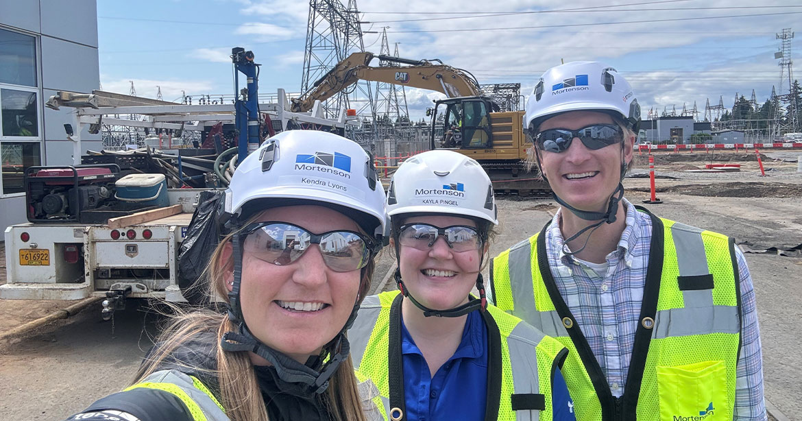 Mortenson Safety Director Kendra Lyons on job site