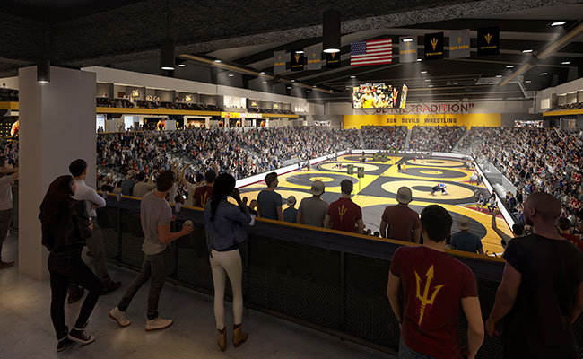 Arizona State University multi-purpose arena has final beam placed
