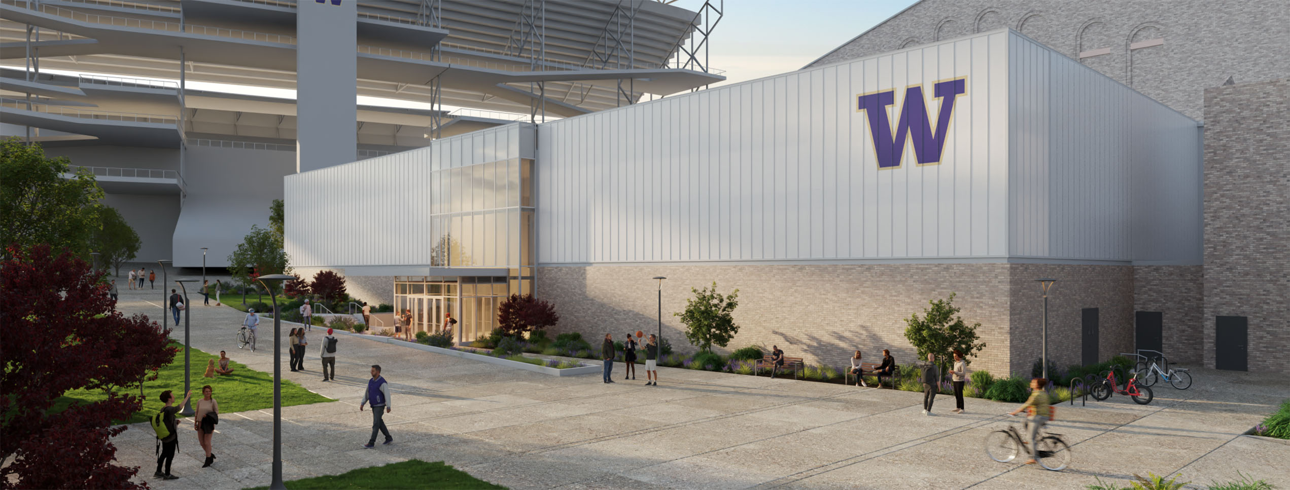 image showing the exterior of the UW ICA Basketball training facility